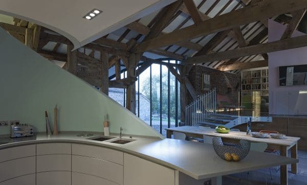 The interior of a barn conversion